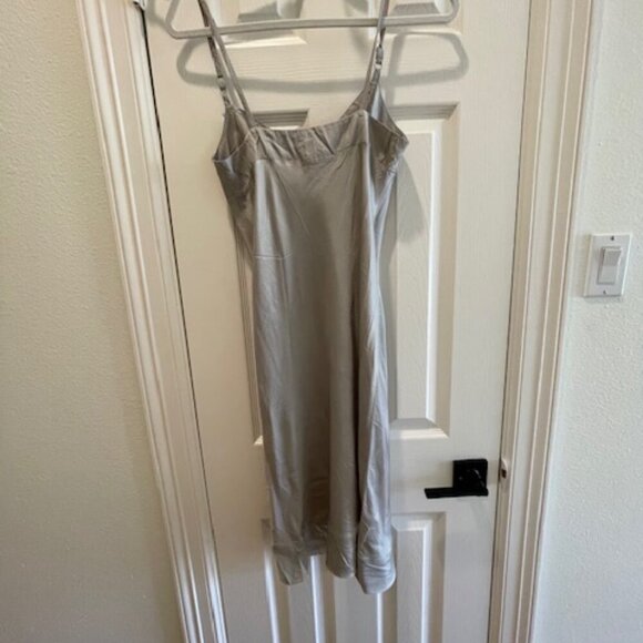 Y2K BCBG Max Azria Red Label Silver Slip Dress Size Small - Picture 4 of 6